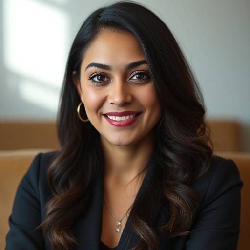 Portrait of Anya Sharma, Chief Narrative Architect at Interactive Futures